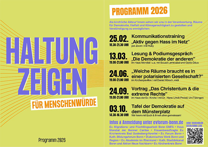 Veranstaltungsreihe: "Haltung zeigen" - Jetzt kostenlos teilnehmen!